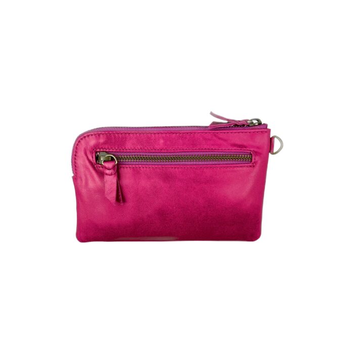 Leather wallet/purse-fuchsia-back