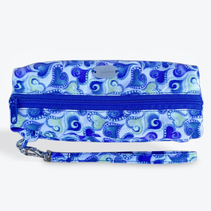 Multi Purpose Pouch–Blue Hearts-Closed